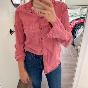 Halogen by Nordstorm, Size M, Vibrant Pink Tencel Button Down Shirt